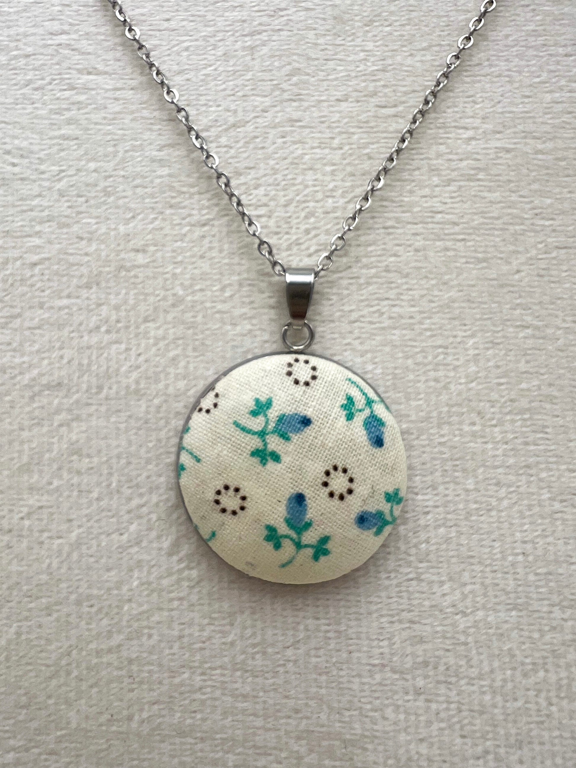 Vintage Textile and Silver Necklace