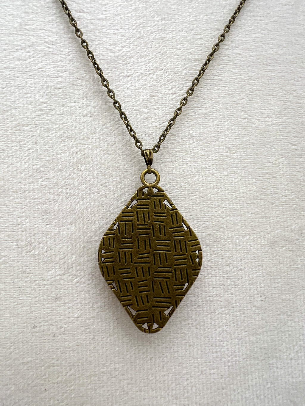 Vintage Textile and Antique Bronze Necklace