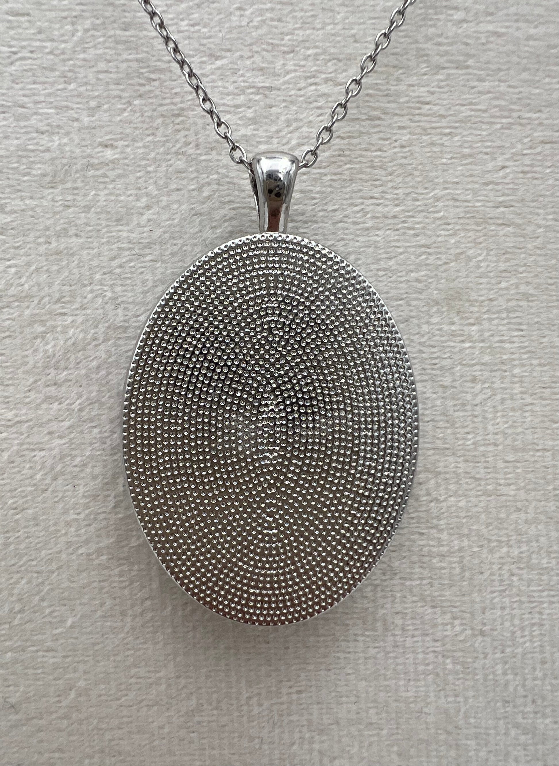 Vintage Blue Textile & Antique Silver Necklace