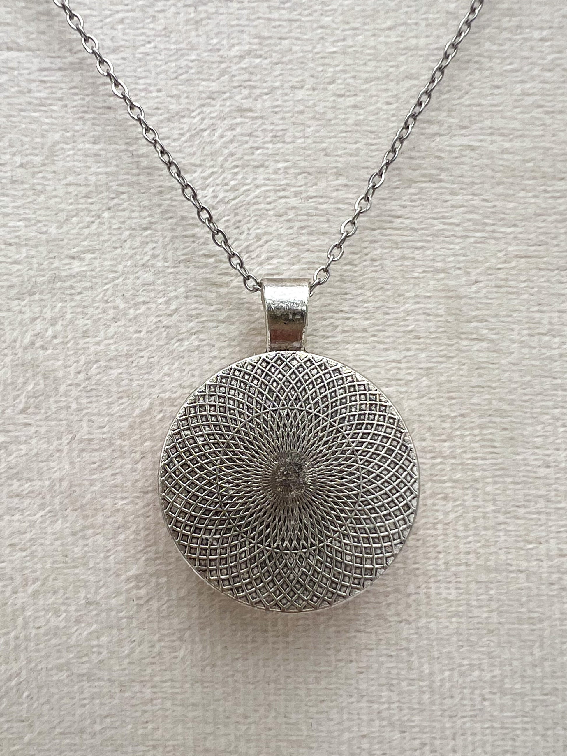 Vintage Rose Textile & Antique Silver Necklace