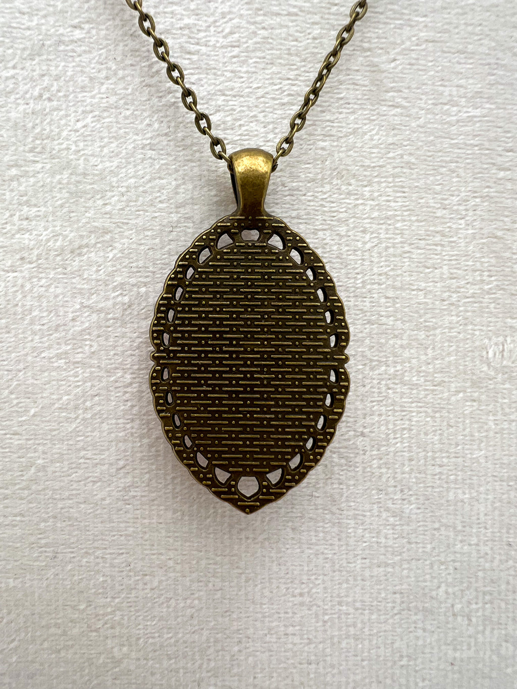 Vintage Textile & Antique Bronze Necklace
