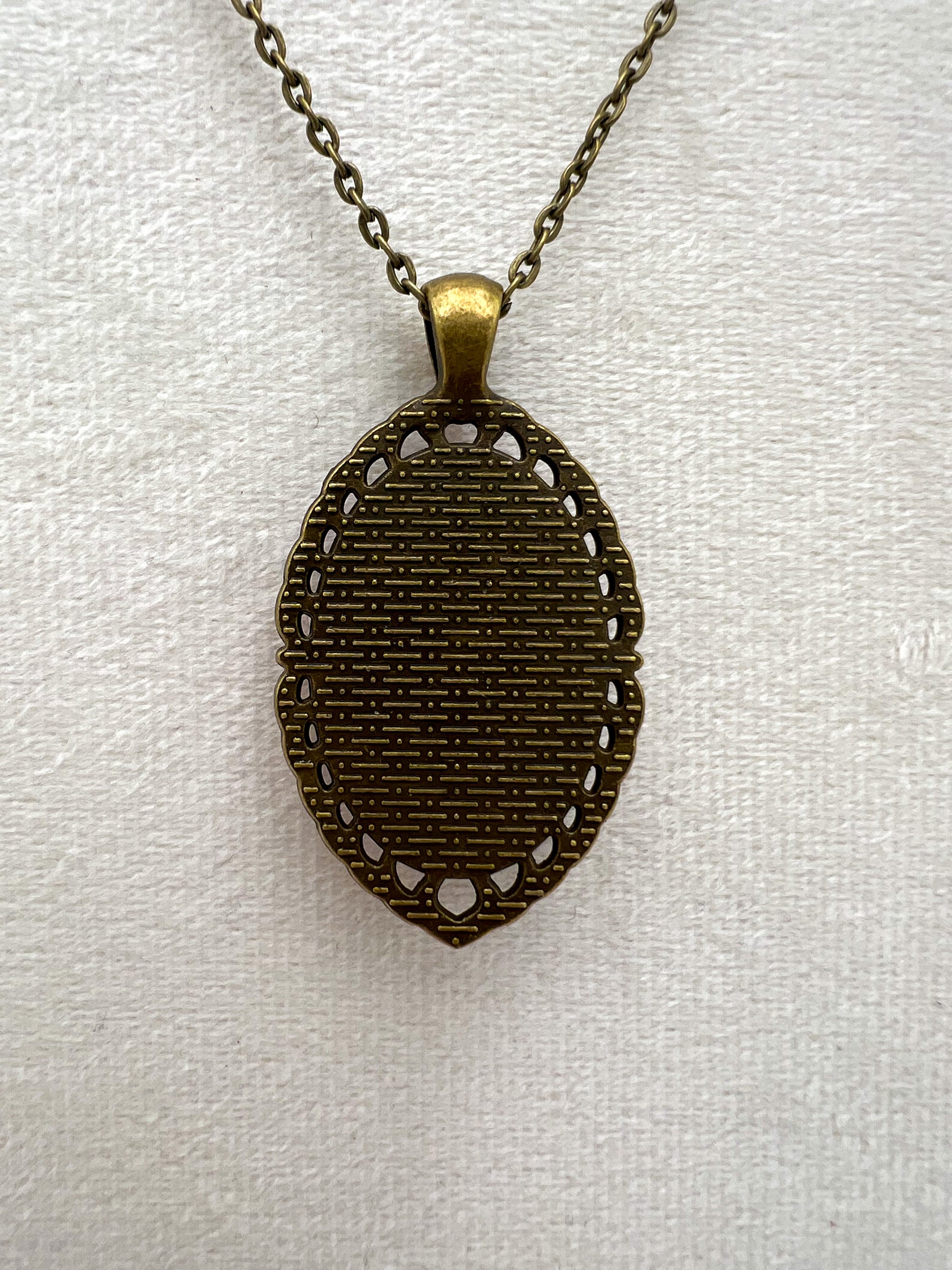 Vintage Textile & Antique Bronze Necklace