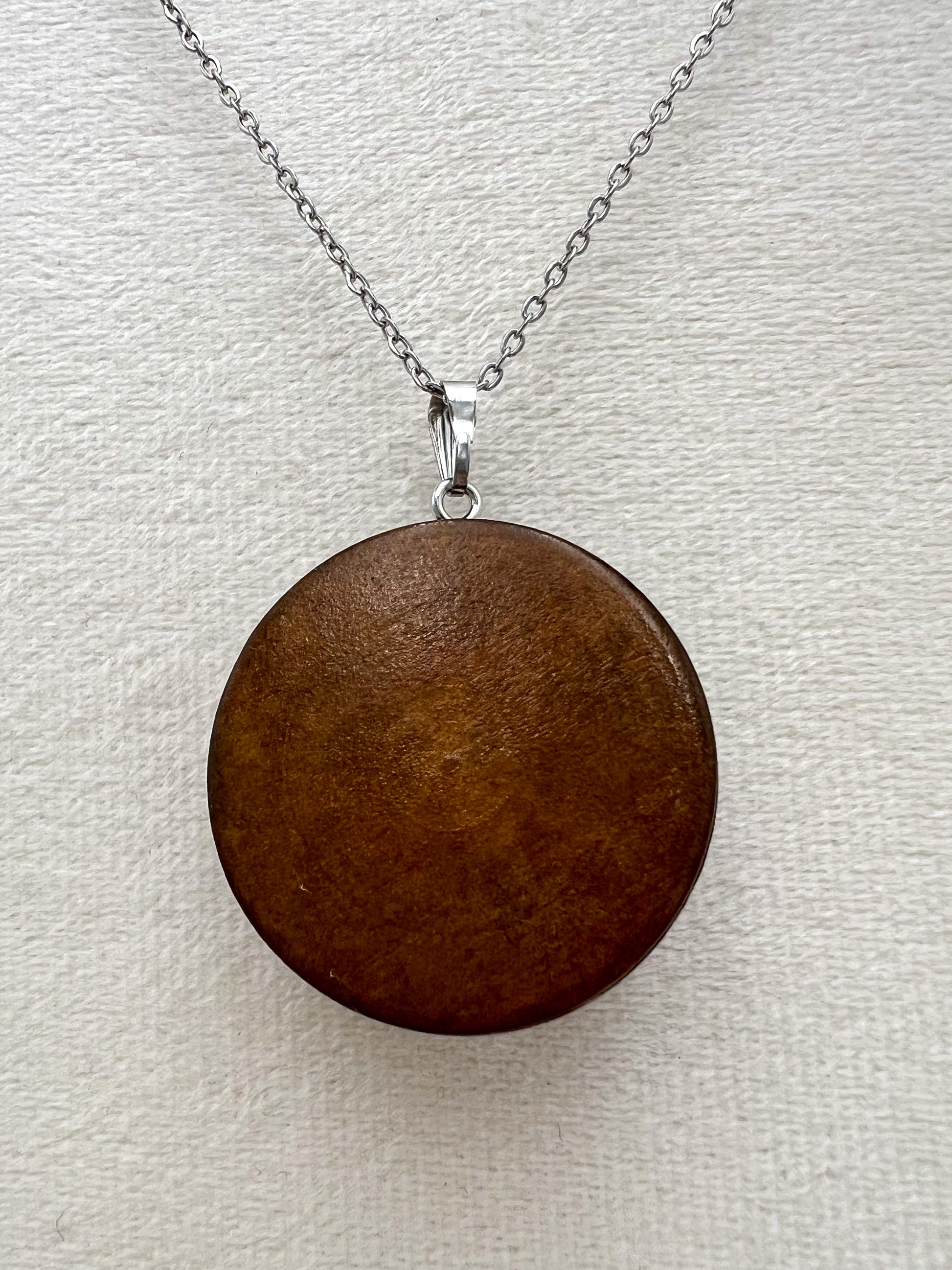Vintage Textile and Wood Necklace