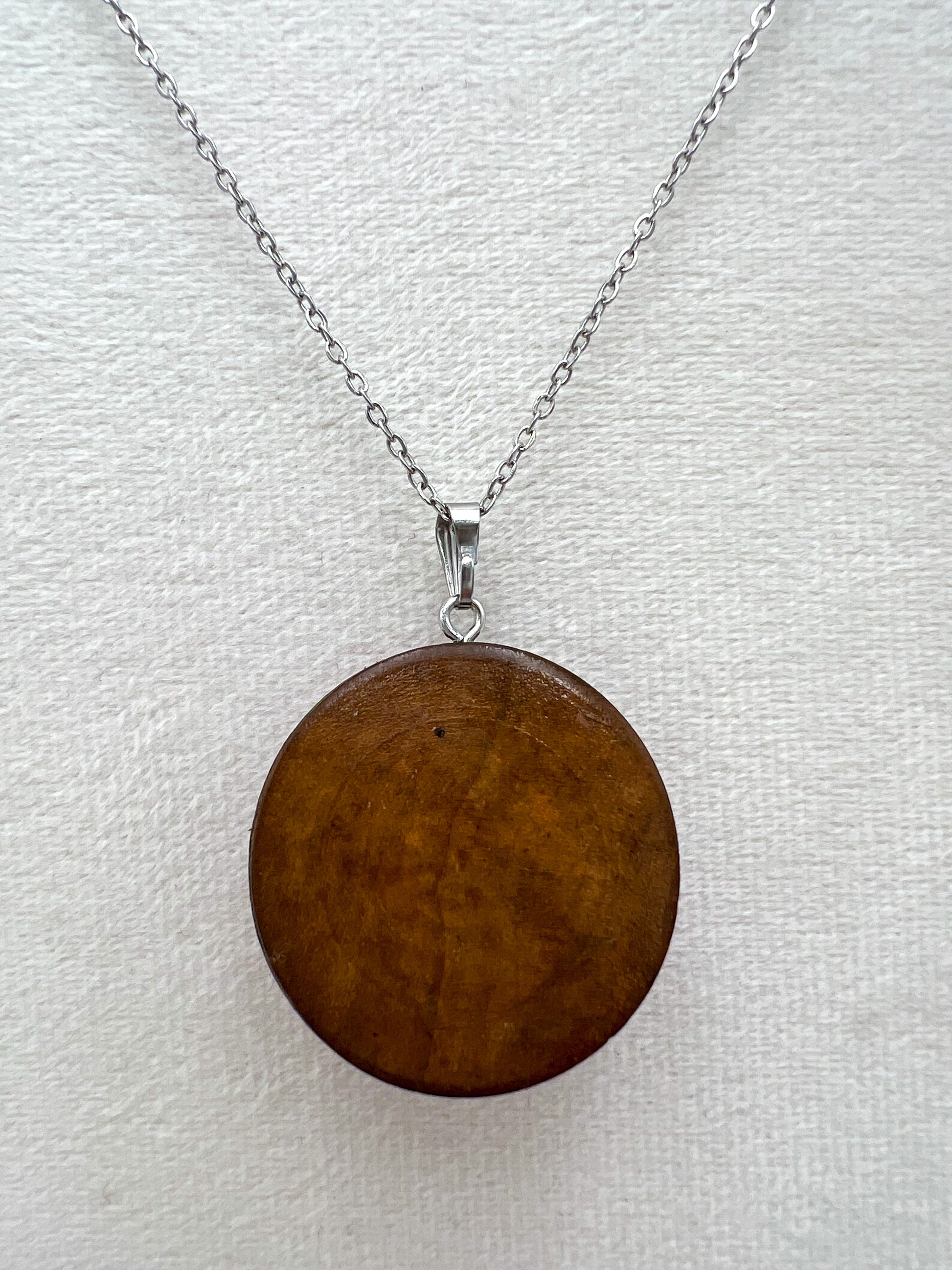Vintage Textile and Wood Necklace